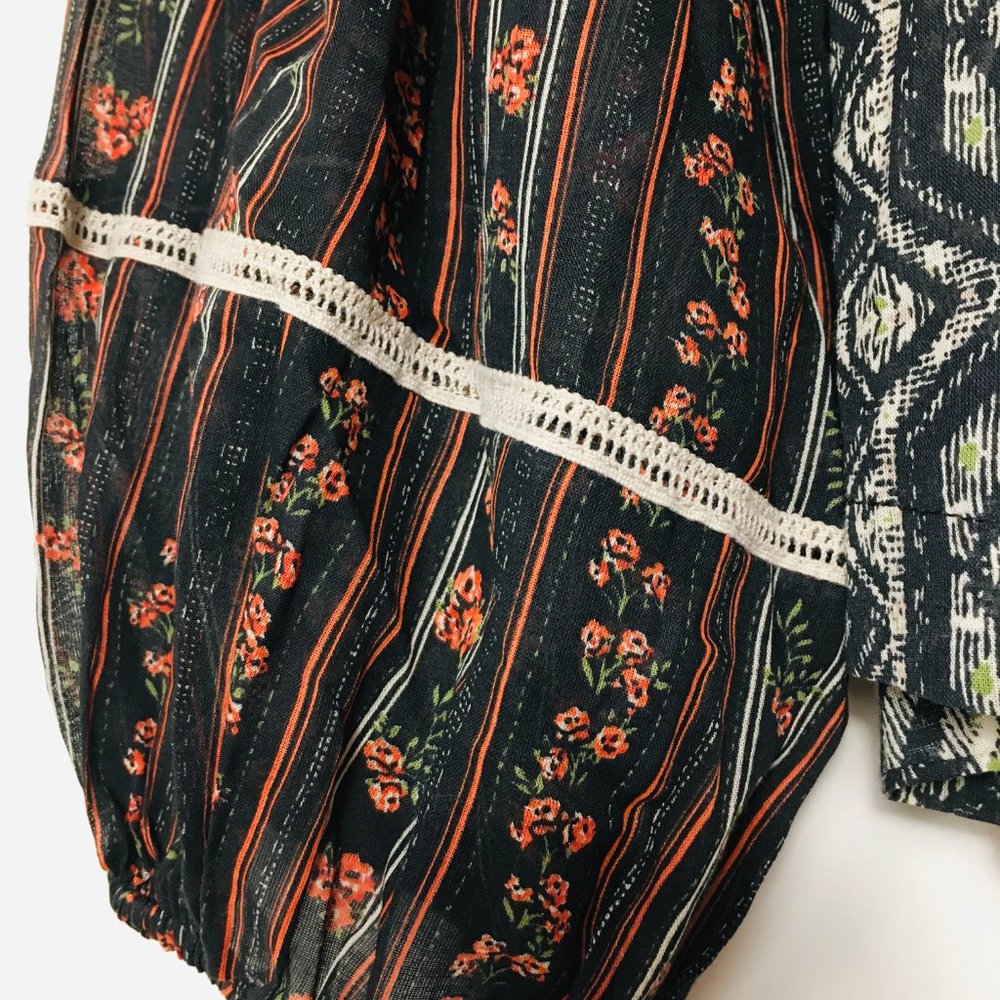 NWT FREE PEOPLE BOHO FLORAL BLOUSE SZ M - Picture 6 of 8